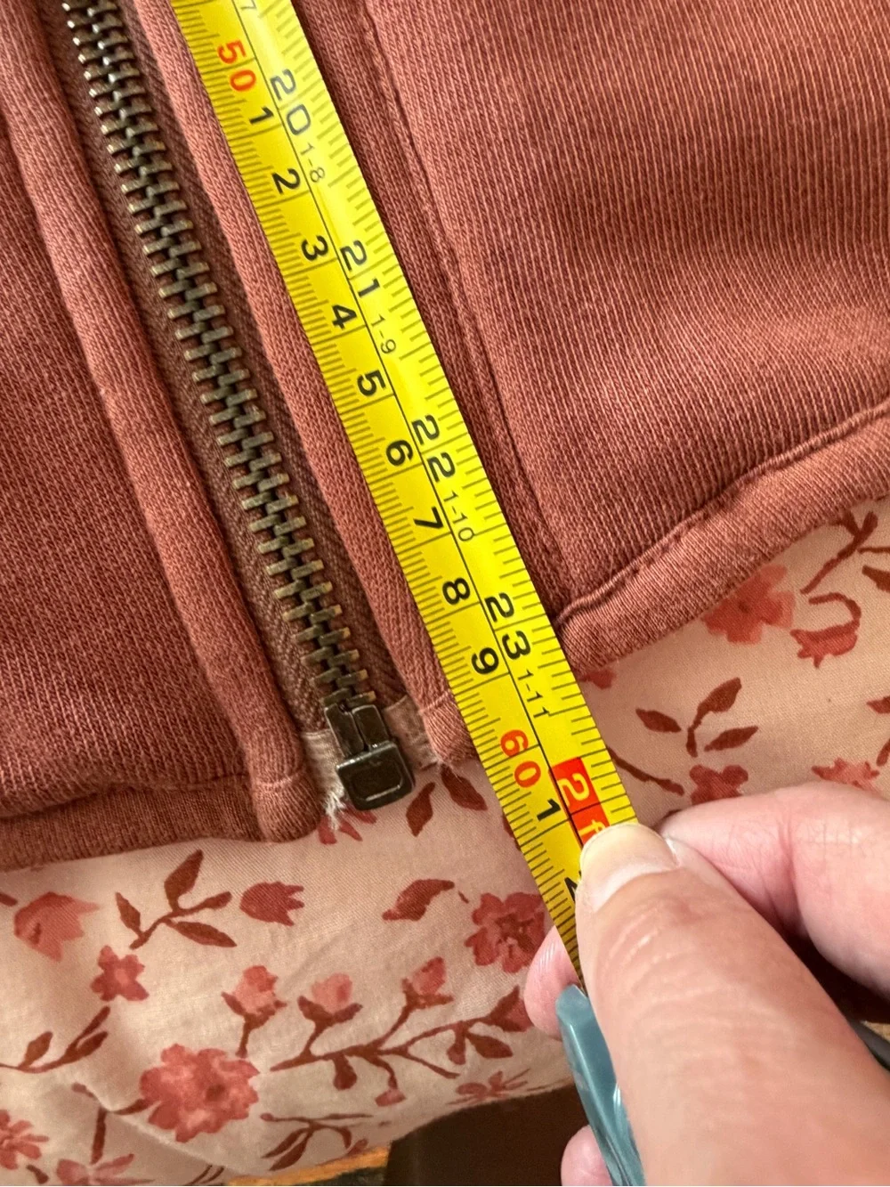 NWOT Free People Rose Zip Up Sweatshirt in Cinnamon Stick